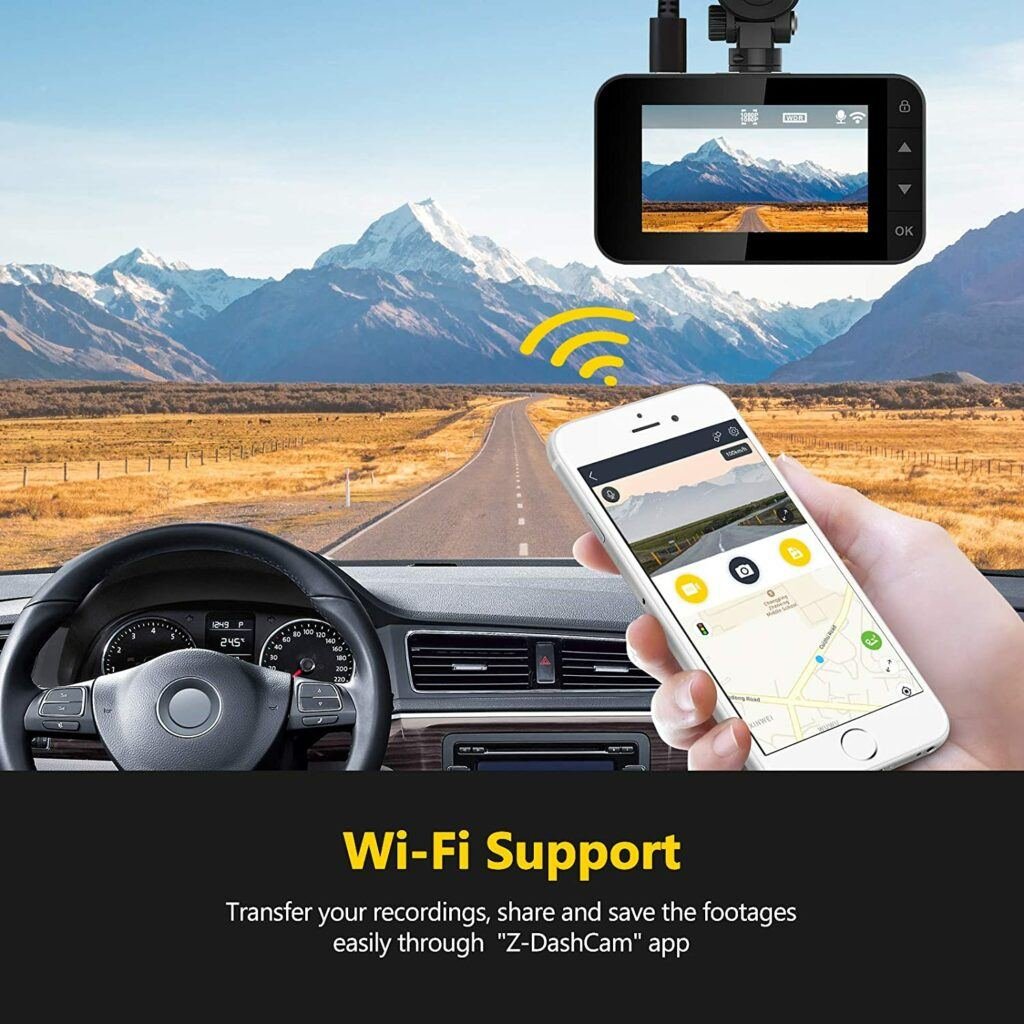 Z-Edge Wi-Fi 1080P Dash Cam 