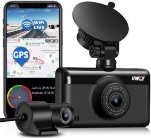 Dual Dash Cam 1440P & 1080P, Built-in WiFi GPS Car Dashboard Camera